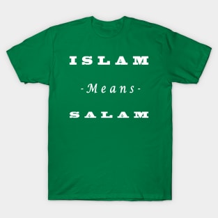 Islam means salam  "Islamic t shirt" T-Shirt